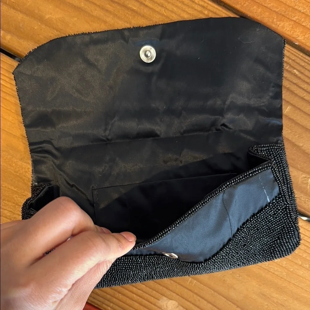Vintage Black Floral Clutch Wristlet